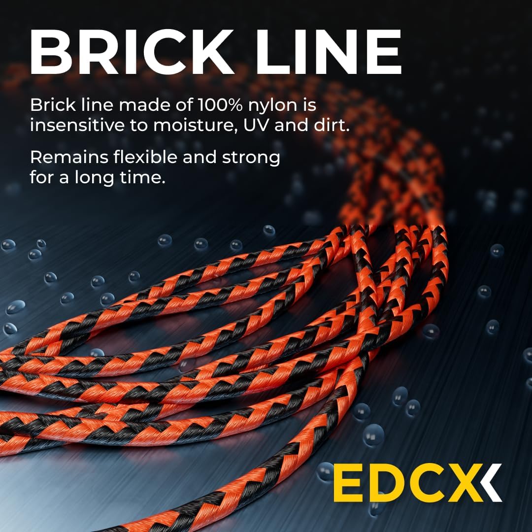 EdcX Maurerschnur ⌀1,7 mm | 50m, 100m und 300m | Nylon | Ziegellinie, Bauschnur, Gartenarbeit, Mason