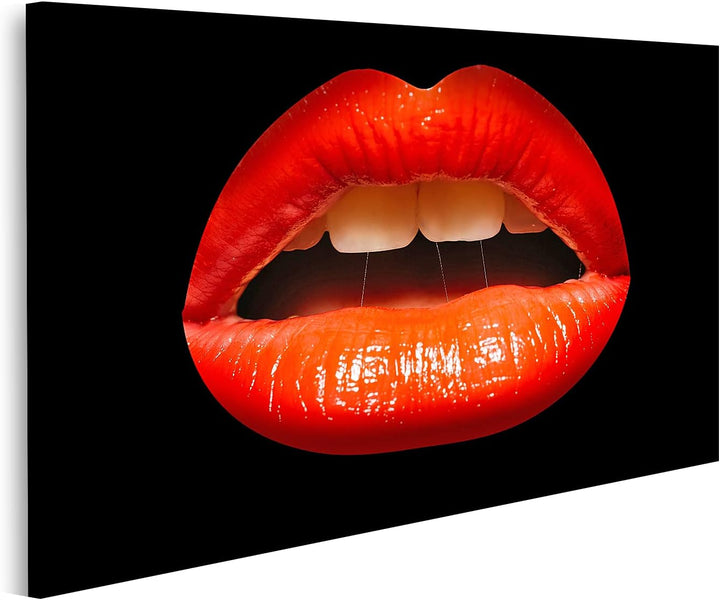 islandburner Bild auf Leinwand Rote Sexy Lippen Vampir Rocky Horror Bilder Wandbilder Poster Leinwan