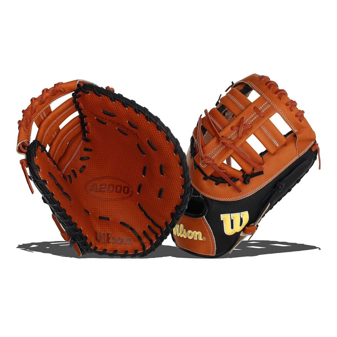 WILSON A2000 Baseball-Handschuh-Serie Linke Hand Wurf 31,75 cm (12,5 Zoll) Kupfer/Schwarz – Spin Con
