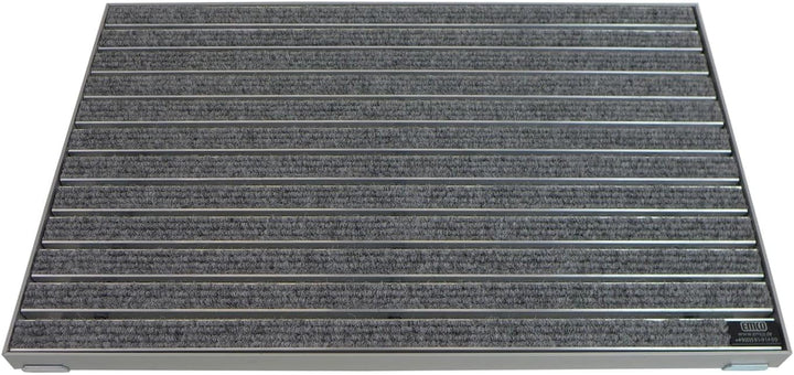EMCO Eingangsmatte DIPLOMAT Rips hellgrau 12mm + ALU Rahmen Fussmatte Schmutzfangmatte Fussabtreter