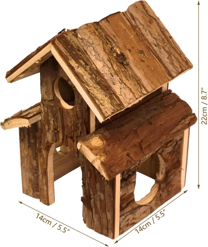Young Wolf Kleines Tier Unterhaltung Holz Villa Haus Verstecke Spielplatz mit Leiter und Rolle, Fit