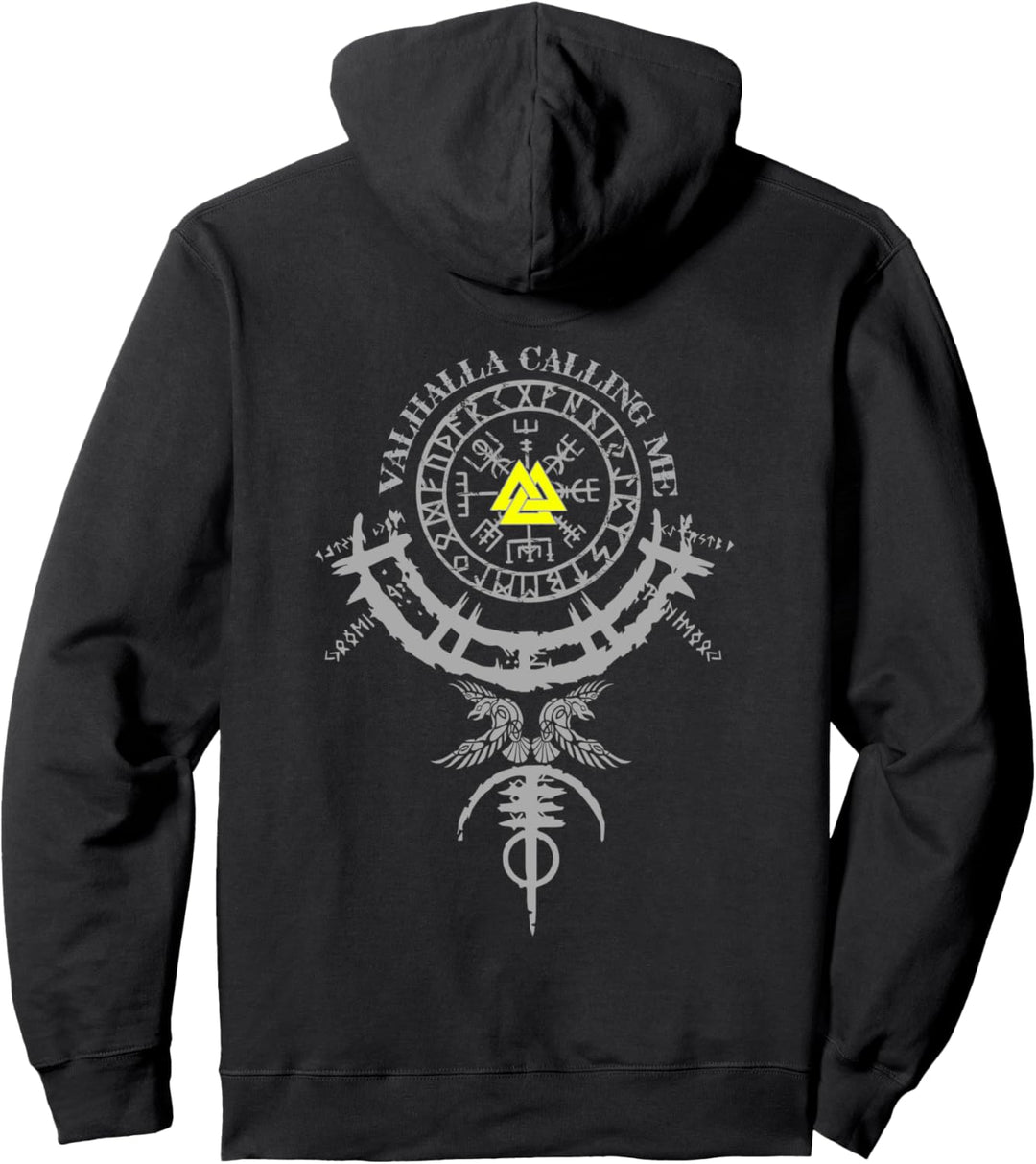 Valhalla Calling Me Keltischer Kompass Vegvisir Wikinger Pullover Hoodie