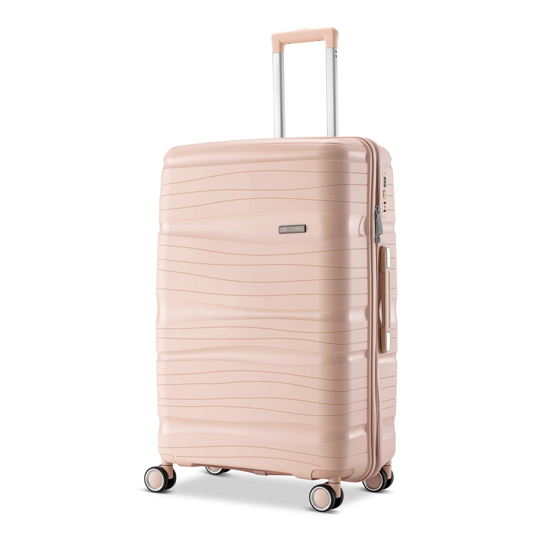 Travel One Koffer 68L – Hellrosa – Hartschalenkoffer mittelgross, 4 Rollen, Zahlenschloss, Polypropy