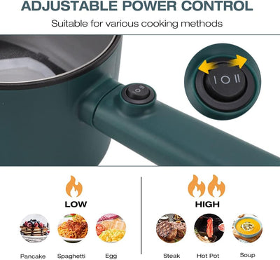 Elektrischer Hot Pot Kochtopf mit Deckel 1,8 l Elektrischer Nudeltopf Multikocher mit Deckel Langer