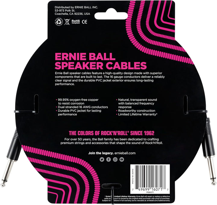 Ernie Ball Lautsprecherkabel, gerade/gerade, 91 cm, 91 cm