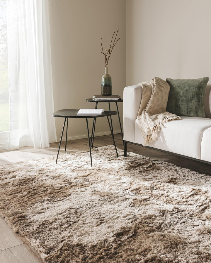 benuta Nest Hochflorteppich Whisper - Hellbraun 120x170 cm - Kuschelig Weicher Teppich für Schlaf- u
