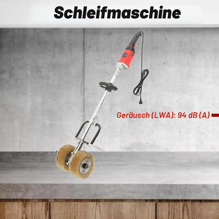 3850W Satiniermaschine, 6in1 Bürstenschleifer Leistungsstarker Walzenschleifer mit 2 XXL-Stahlbürste