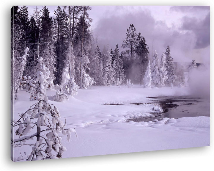 deyoli erstaunliche Schneelandschaft Format: 80x60 als Leinwandbild, Motiv fertig gerahmt auf Echtho
