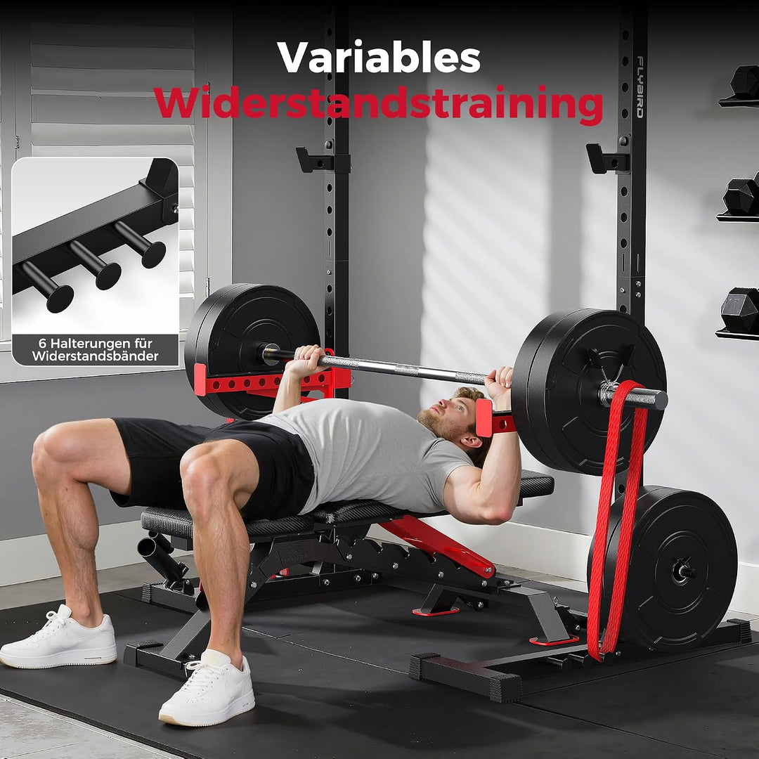 FLYBIRD Power Tower with Pull-Up Bar, Adjustable Multi-Functional Power Rack BLACK001, BLACK001