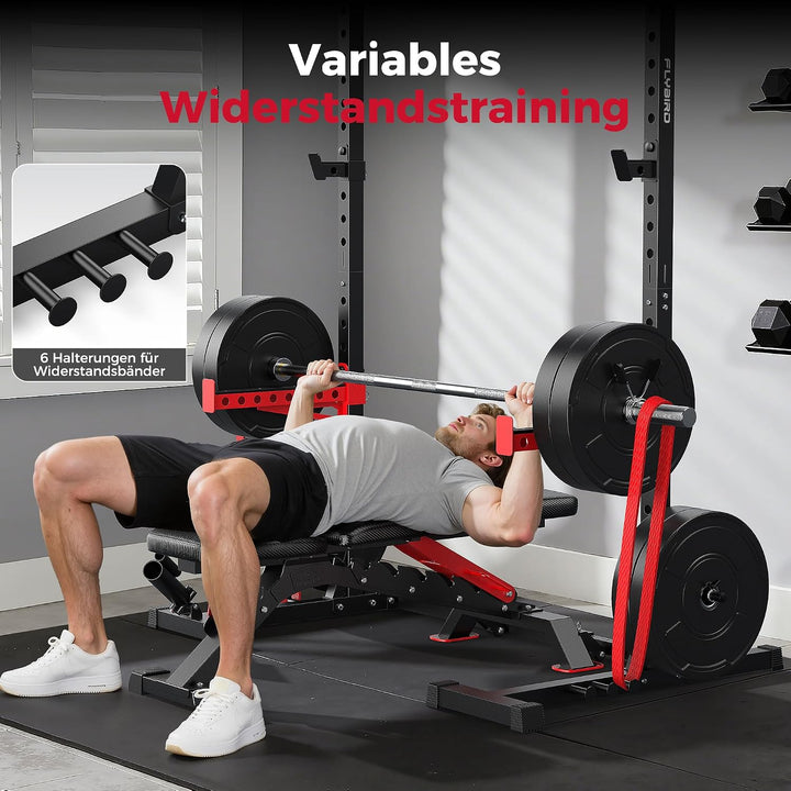 FLYBIRD Power Tower with Pull-Up Bar, Adjustable Multi-Functional Power Rack BLACK001, BLACK001