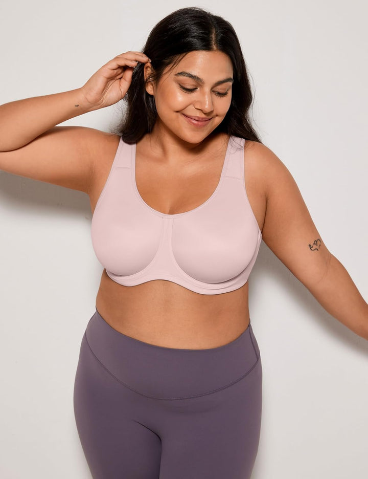 SYROKAN Damen Sport BH Starker Halt | mit Bügel, Grosse Grössen, Shock Absorber, Grosse Brüste, Seam