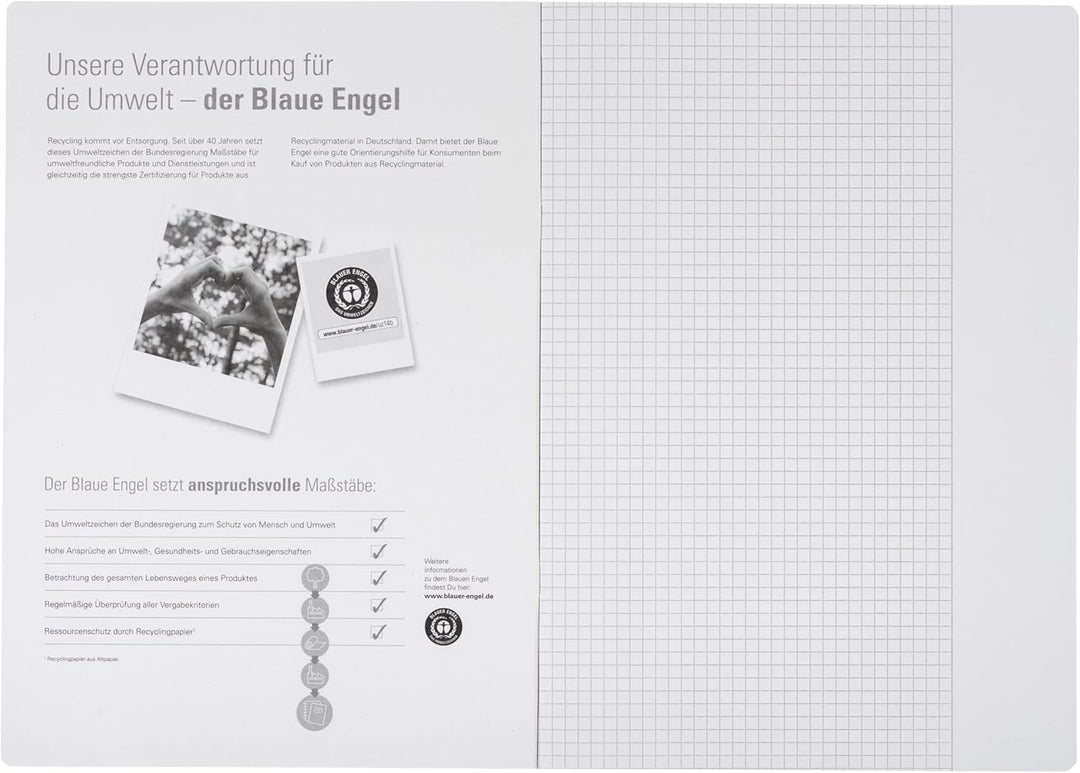 Oxford Schulheft A4 Recycling, 16 Blatt, Lineatur 26, kariert, 15 Stück A4 Lineatur 26, A4 Lineatur