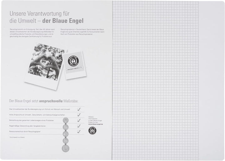 Oxford Schulheft A4 Recycling, 16 Blatt, Lineatur 26, kariert, 15 Stück A4 Lineatur 26, A4 Lineatur