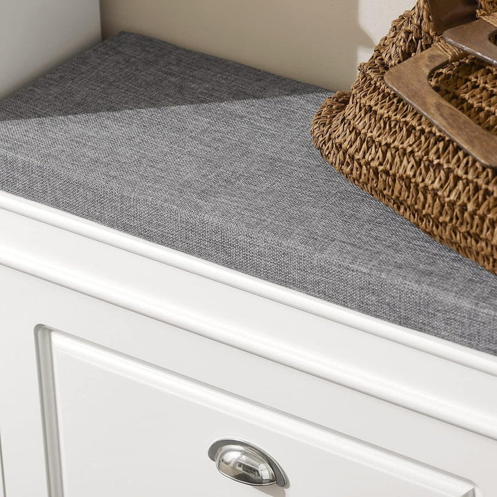 SoBuy Schuhbank mit Sitzkissen und Stauraum Schuhschrank mit Klappe, Schuhregal schmal platzsparende