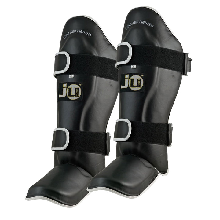 Ju-Sports Schienbein-Spannschutz, PU I Vorgebogener Schienbeinschoner Spannschutz I Gut für Kampfspo