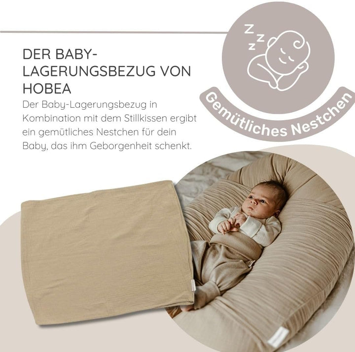 HOBEA-Germany Baby-Lagerungsbezug für Stillkissen XXL Lagerungskissen Schwangerschaftskissen Seitens