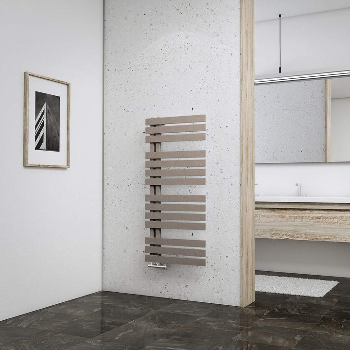 Schulte H02410650 Badheizkörper Breda, 106 x 50 cm, 477 Watt Leistung, Anschluss unten, Café braun,