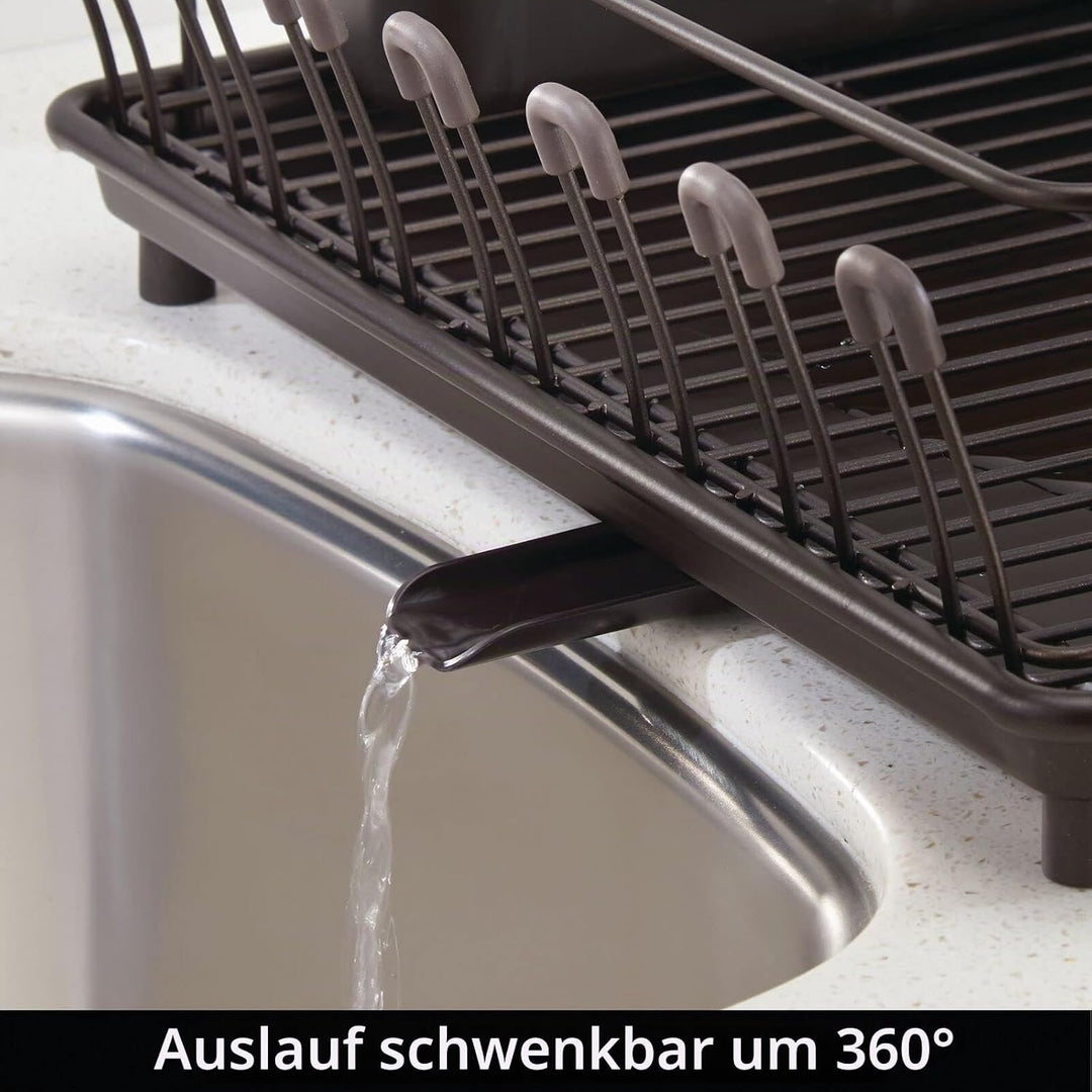 mDesign Abtropfgestell mit Abtropfschale – Abtropfablage für die Küchentheke oder Spüle – Geschirrab