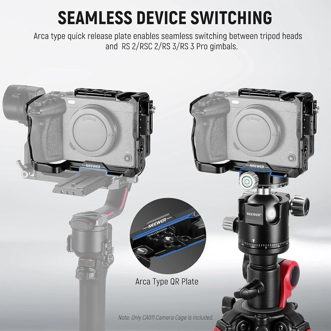 NEEWER FX3/FX30 Cage Kamera Käfig mit HDMI Cable Clamp,NATO Schiene,3/8"ARRI Positionierungslöcher,