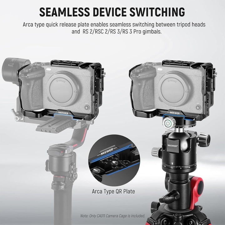 NEEWER FX3/FX30 Cage Kamera Käfig mit HDMI Cable Clamp,NATO Schiene,3/8"ARRI Positionierungslöcher,