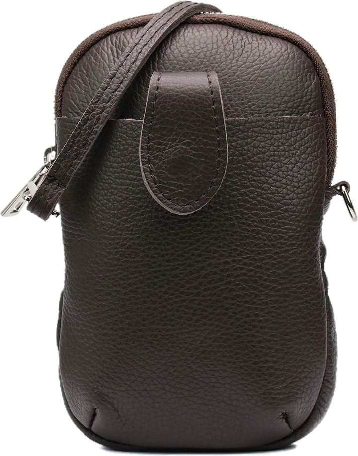 SH Leder Damen Umhängetasche Handytasche Multifunktion Geldbörse Beutel aus Echtleder Verstellbar Sc