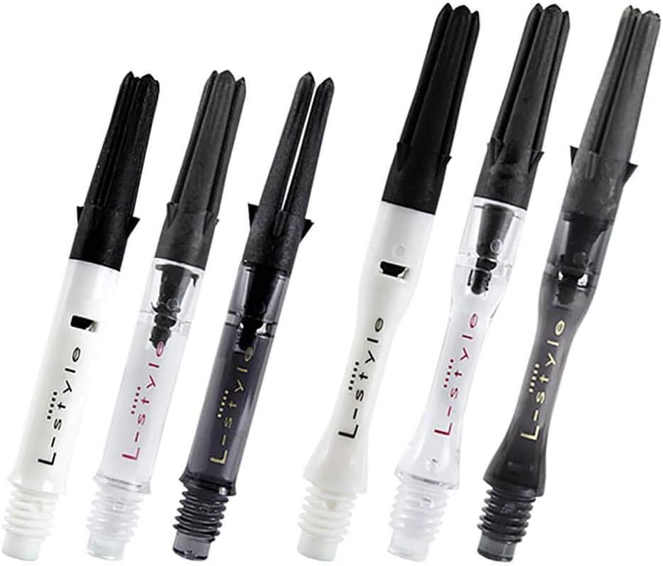LSTYLE Dart Shafts: L-Shaft Carbon Silent - Spinning Dart Stems - Champagne Rings Included 440 Clear