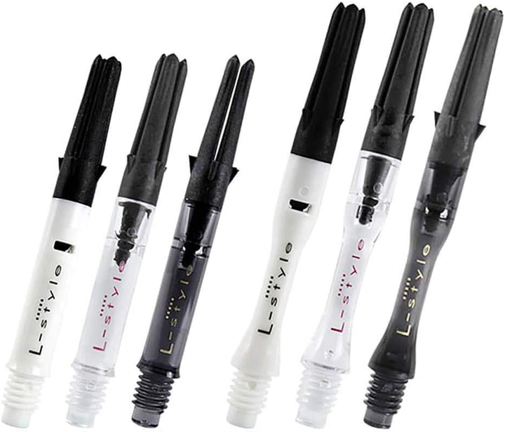 LSTYLE Dart Shafts: L-Shaft Carbon Silent - Spinning Dart Stems - Champagne Rings Included 440 Clear