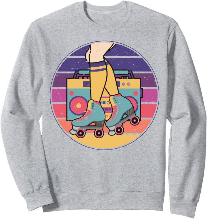 Roller Girl Skate Radio Skater Skating Disco Retro 70er 80er Sweatshirt