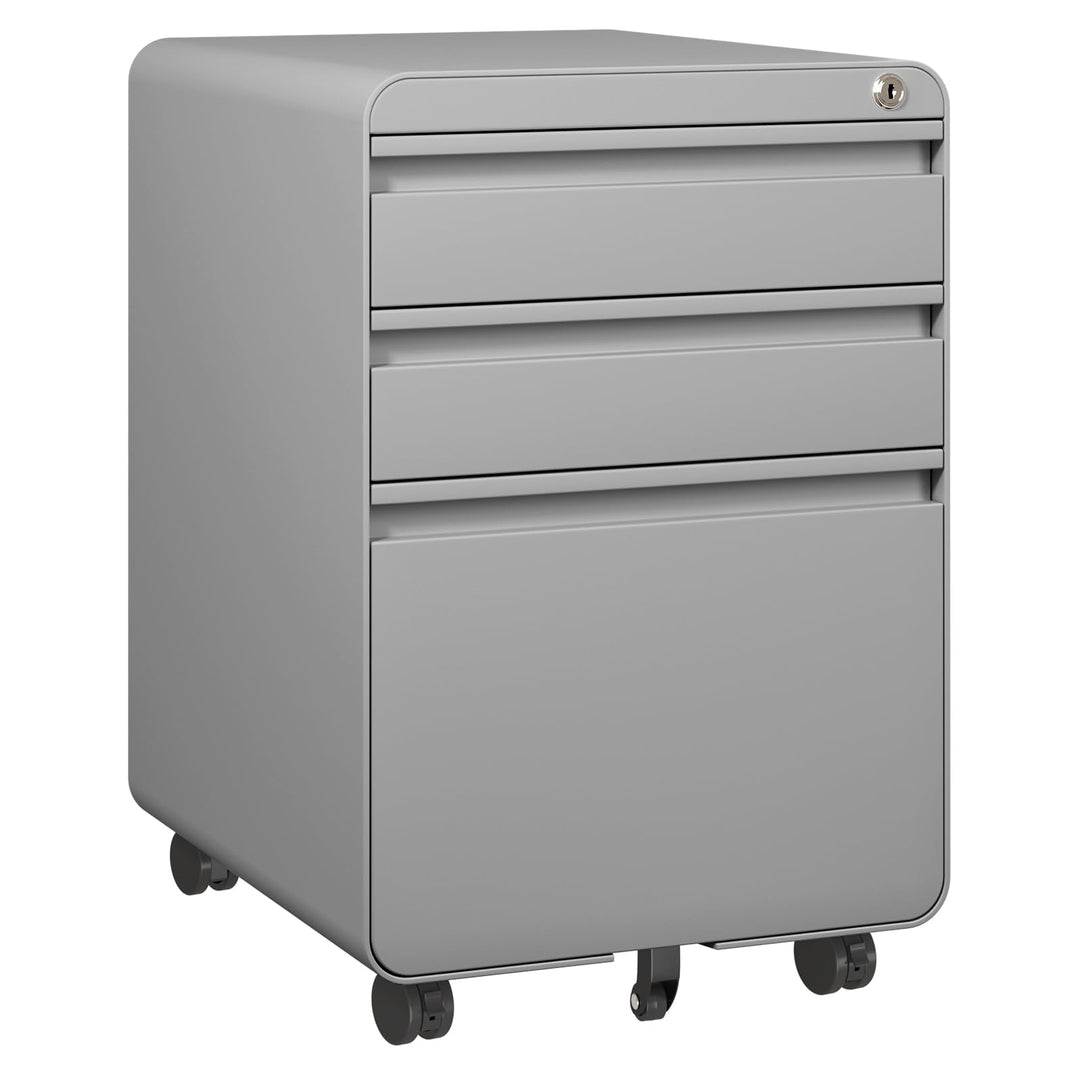 Dripex Metall Rollcontainer Stahl Rollcontainer mit 3 Schubladen oder 2 Schubladen, Abschliessbarer