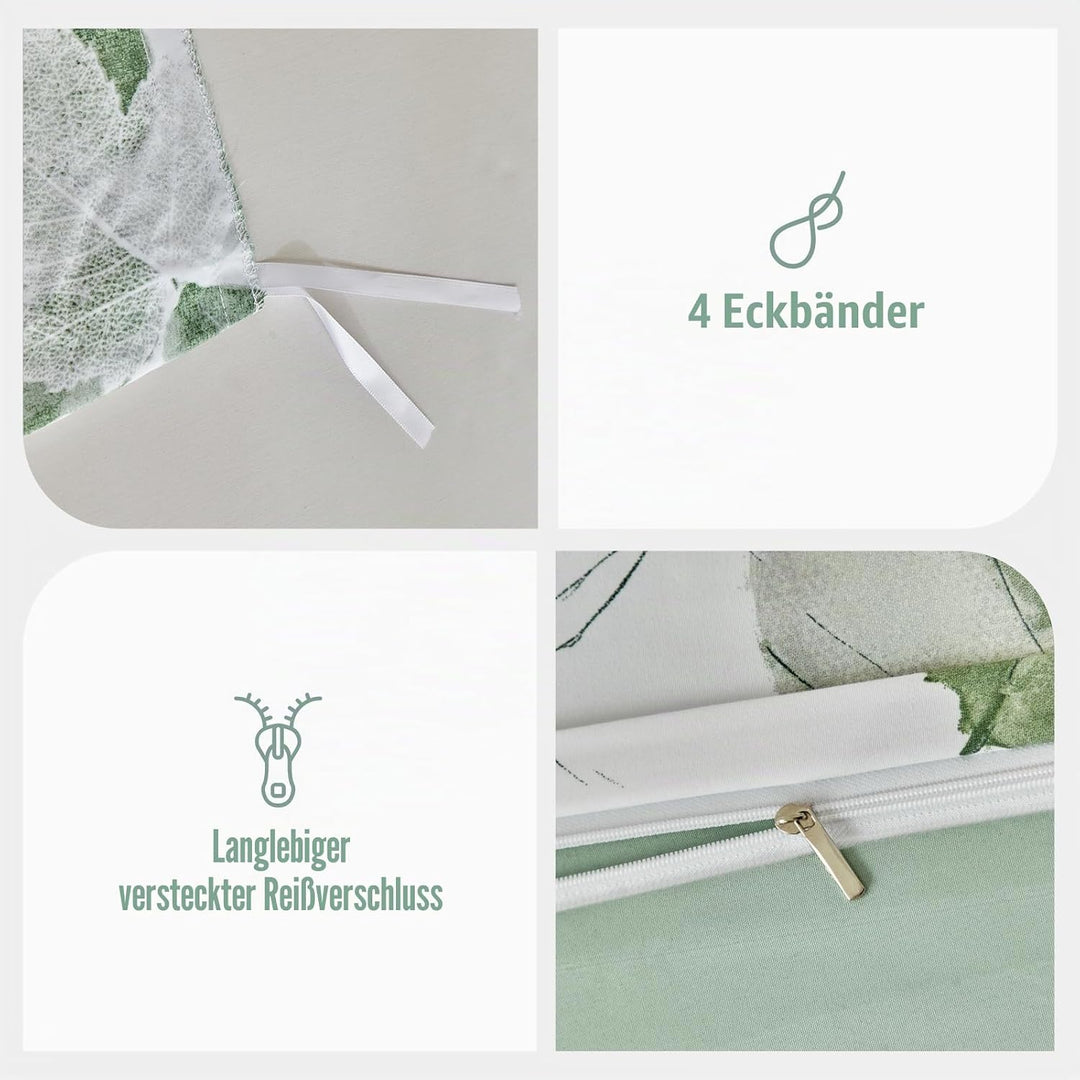 Lekesky Bettbezug für 180 cm breites Bett, mit Aquarellmuster, Mikrofaser, 3-teilig, Set aus 1 Bettd