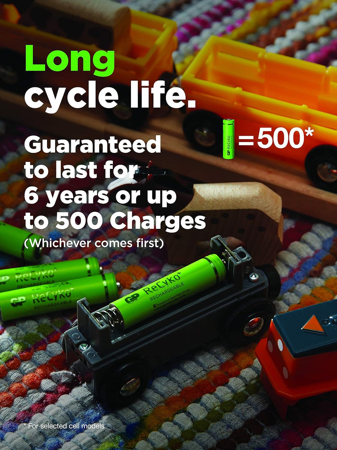 GP ReCyko + Paco 4 wiederaufladbare AA-Batterien der Serie 2600, NiMH, min. 2600mAh 120.270AAHC-C4 C