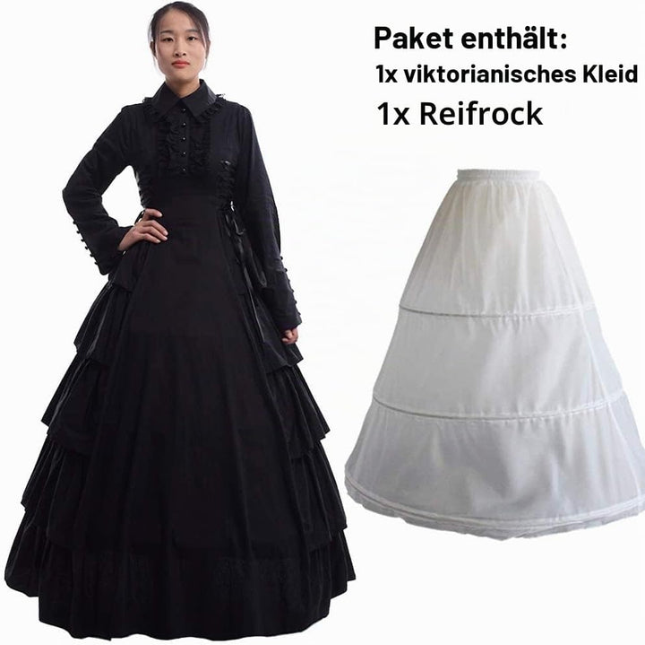 GRACEART Damen Gothic Viktorianisches Kleid Renaissance Maxi Kostüm, M