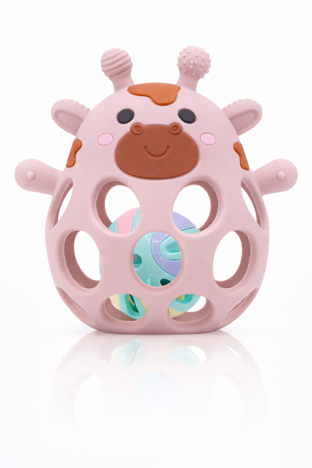MuyPe Rassel Giraffe und Beissring für Babys (Rosa), Rosa