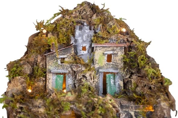 Holyhome Pandora mit Höhle und Häuser 24 x 20 x 20 cm mit Lichtern (9,44 x 7,87 x 7,87 Zoll) - handg