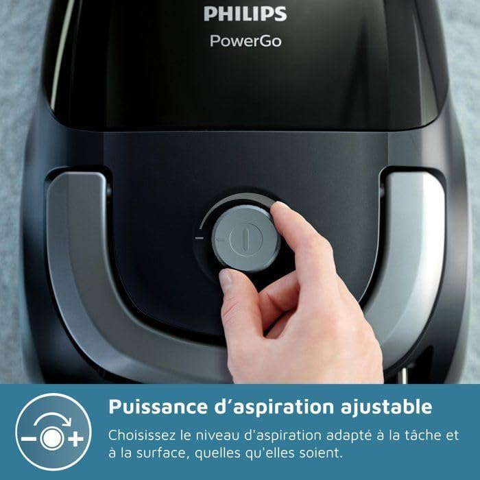 Philips PowerGo FC8241/09 Mit Beutel, Kabelspule,Herausnehmbarer Filter,Ein- Aus-Schalter, Vacuum Cl