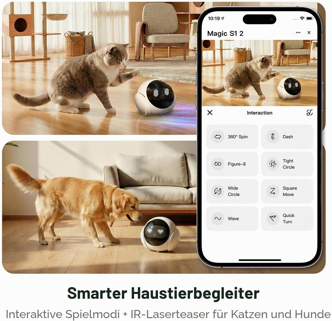 Smart Mobile Haustier Kamera Roboter für Zuhause Indoor Bewegliche 1080P Überwachung Hund und Katzen