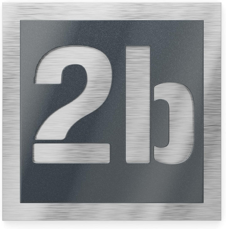Hausnummer aus V2A Edelstahl 120x120mm - Anthrazit Metallic - Wetterfest Rostfrei Individuell anpass