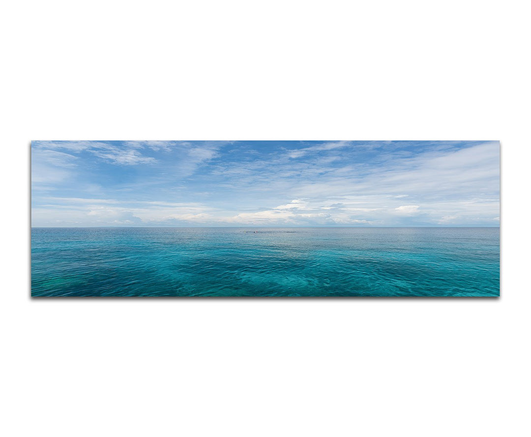 Paul Sinus Art Panoramabild auf Leinwand und Keilrahmen 150x50cm Meer Ozean Wolken Himmel