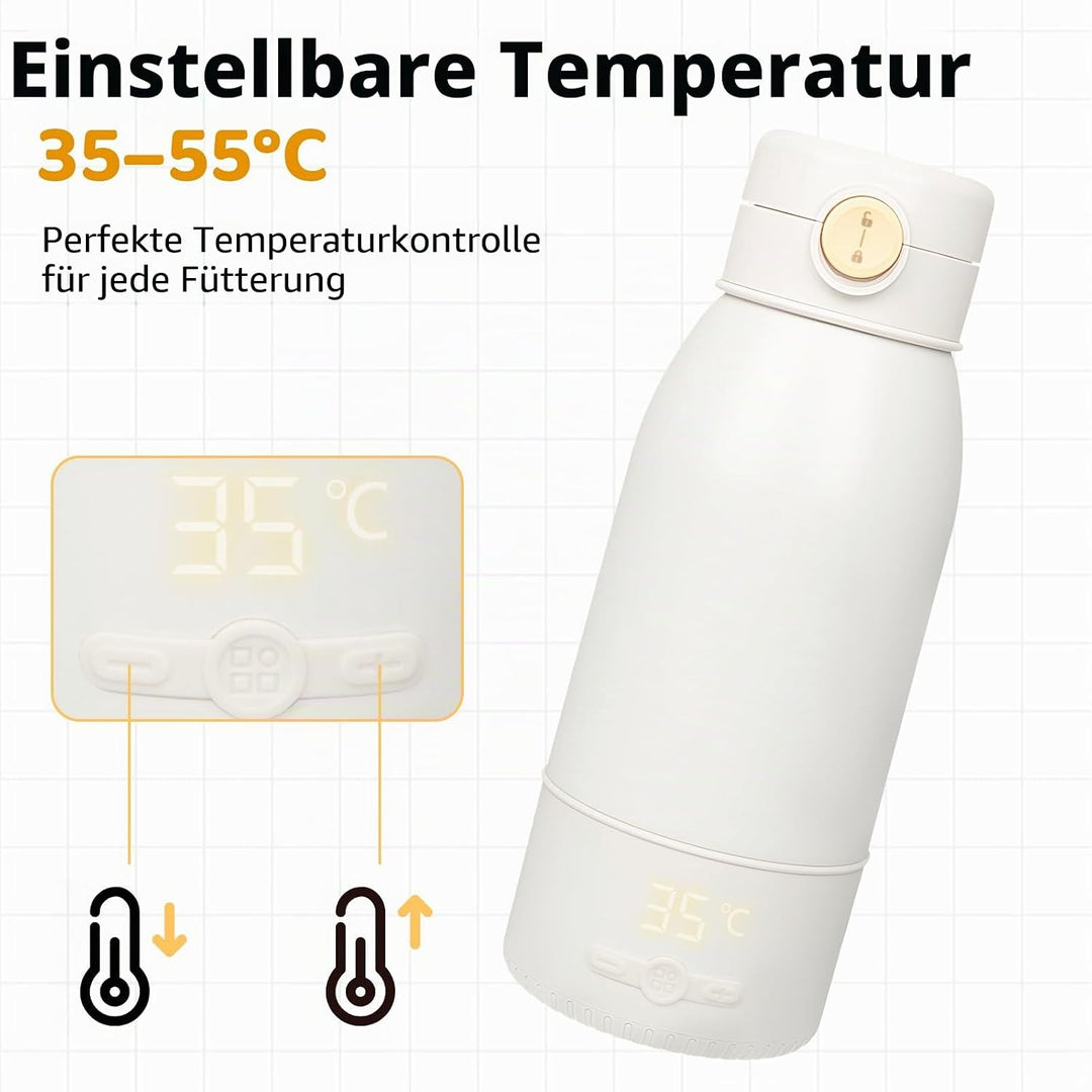 Tragbarer Flaschenwärmer Baby Unterwegs - Grosse 500ml Kapazität, Pasteurisierung, Kindersicherung g