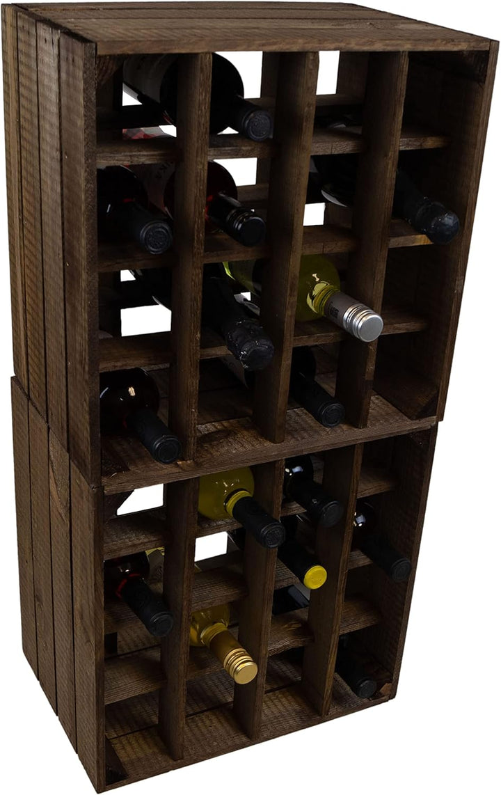 Kistenkolli Altes Land Weinregal 16er weiss/dunkel Masse 40x40x27cm Weinregal (dunkel)