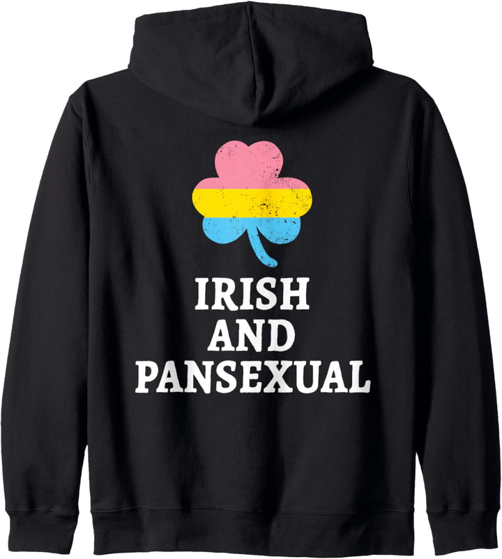 Irisch und pansexuell St Patrick's Day LGBTQ Pride Flagge Kapuzenjacke
