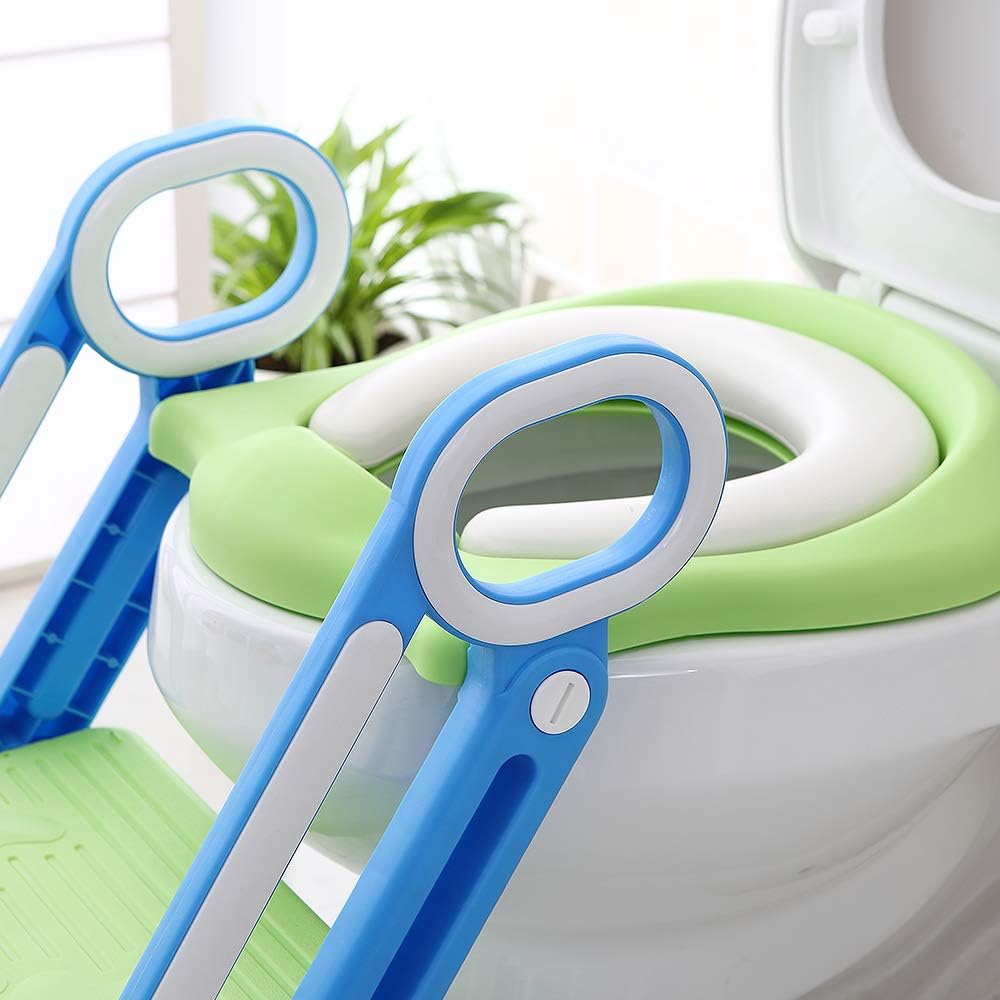 Toilettensitz kinder mit treppe, Faltbar Toilettentrainer Stabilen Rutschfesten, Kinder WC Sitz mit