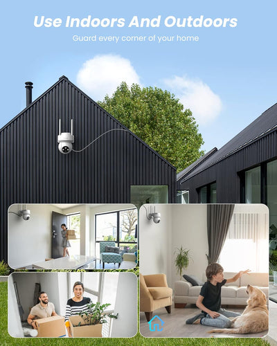 2 Stück Überwachungskamera Aussen - Kamera Überwachung Aussen Wlan IP Kamera Outdoor Kabel Aussenkam