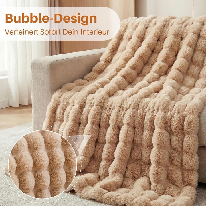 Kuscheldecke Kaninchen Plüsch Decke Super Soft Wohndecke Dick 1000 G/M² Flanell Decke Couchdecke War