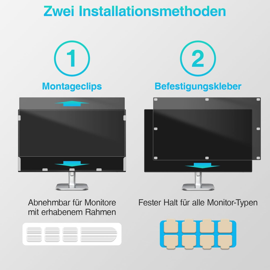 Pozlle 24-Zoll-Computer-Sichtschutzschild für 16:9-Breitbild-Desktop-Monitor - Blendfreier Blaulicht