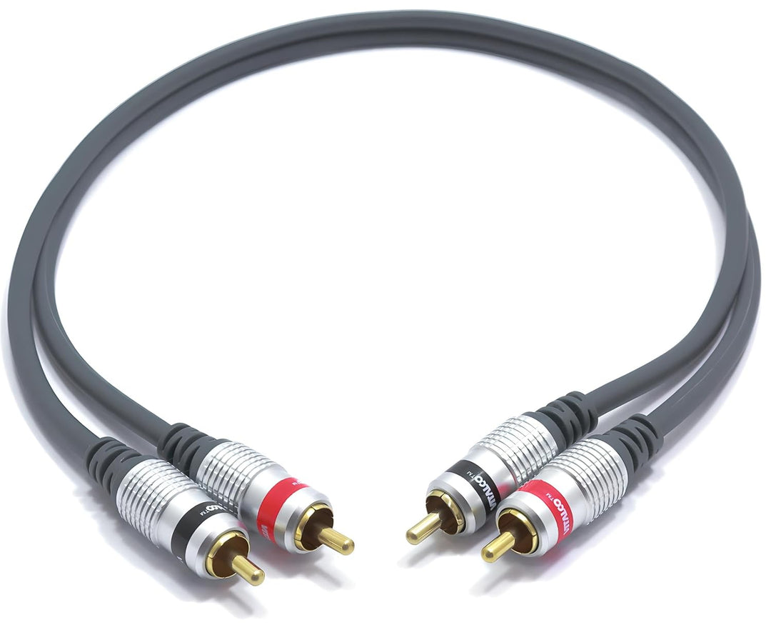 2 x Chinch Stecker zu 2 x Cinch Stecker Stereo RCA - TV, Audio Kabel, Verlängerung - für Verlustfrei