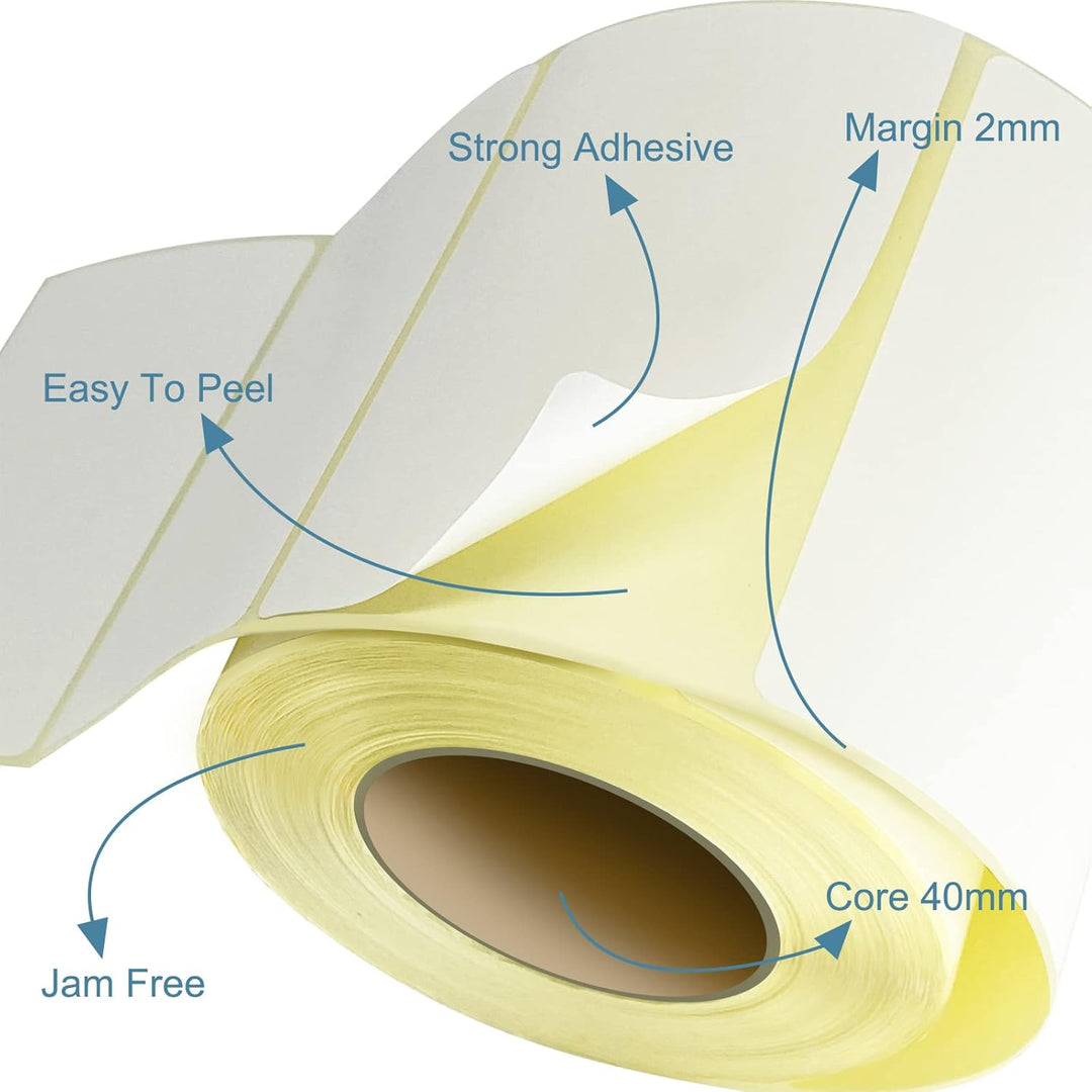 m MU Etiketten Selbstklebend, 150×100MM, 4 Rolle Pack Etikett x 350 St. Je Rolle = 1400 Label, Kompa