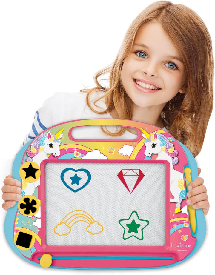 Lexibook 1 Magische magnetische EinhornZeichentafel, Magnettafel für Kinder, künstlerisches kreative