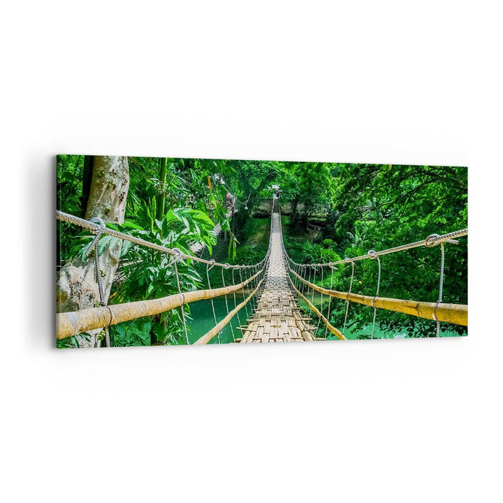 Wandbilder Dekoration Wohnzimmer Gehweg Baum Holz Steg Panorama Bilder auf Leinwand 120x50cm Leinwan