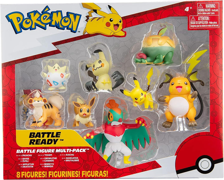 Pokémon Multipack 8 Pack - Pikachu, Eevee, Appletun, Growlithe, Mimikyu, Togepi, Raichu, Hawlucha